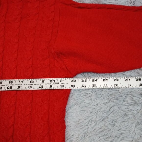 Vintage Quissett Cove Womens Sweater‎ Cardigan Red L Wool Button Up Cozy Comfort - Picture 8 of 10